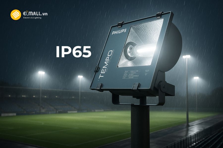 Đèn pha cao áp Philips RVP350 HPI-TP250W K IC S SP đạt chuẩn IP65 chống bụi và chống nước hiệu quả