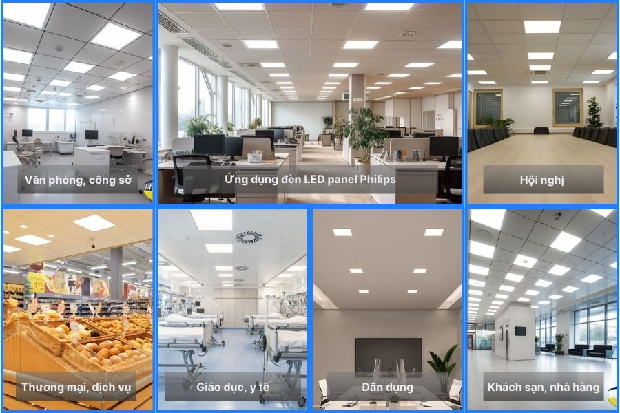 Ứng dụng đèn LED panel Philips RC098V LED22S/840 W60L60 PCV GM 26W