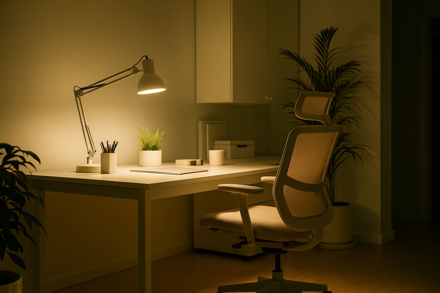 Bóng đèn LED bulb Essential Philips E27 A60 APR 3W sử dụng tại bàn làm việc