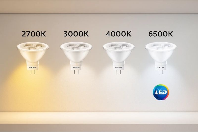 Đèn LED spotlight Philips Essential MR16 3-35W 24D đa dạng dải nhiệt độ màu 