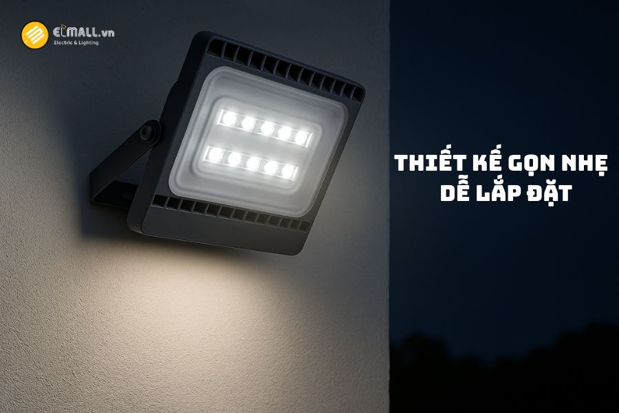 Đèn pha LED Philips BVP173 LED66/WW 70W WB GREY CE với thiết kế nhỏ gọn, dễ lắp đặt