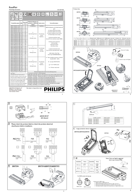 Hướng dẫn sử dụng đèn đường BRP39x Philips