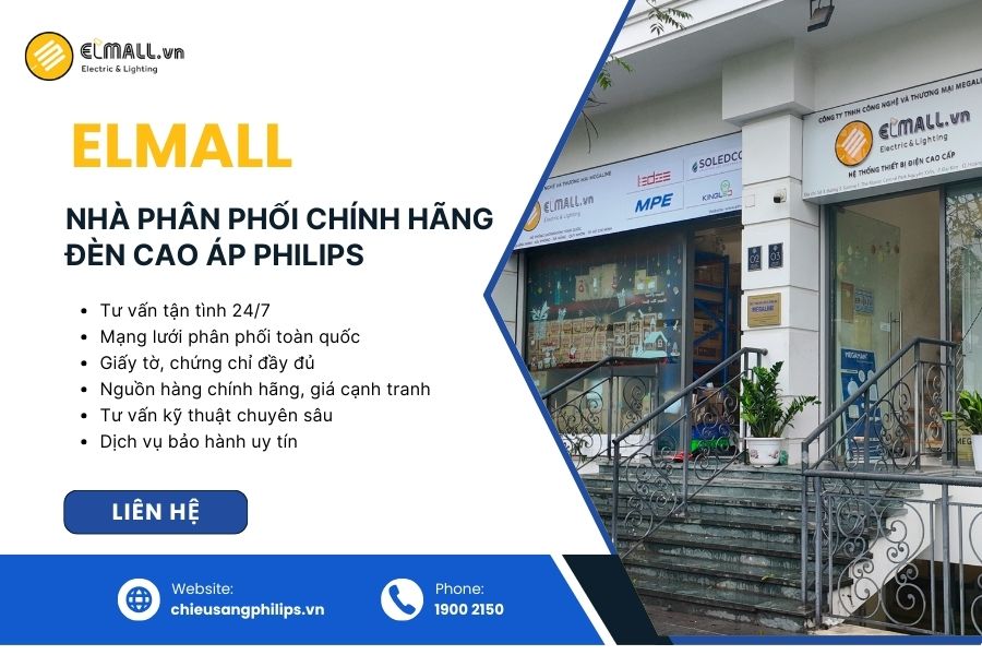 Elmall phân phối chính hãng đèn LED chiếu pha Philips, giao nhanh, đủ pháp lý, giá cạnh tranh toàn quốc