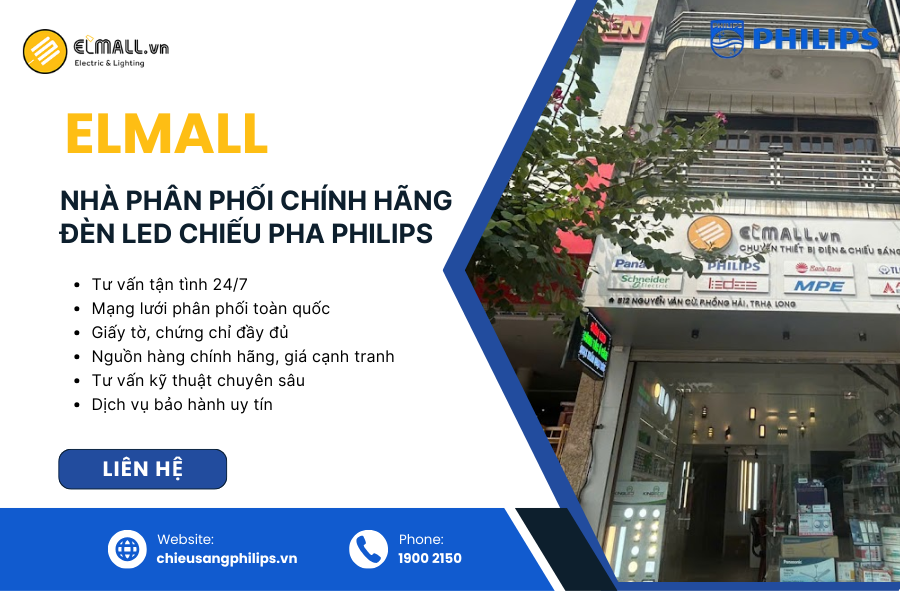 Elmall phân phối chính hãng đèn LED chiếu pha Philips, giao nhanh, đủ pháp lý, giá cạnh tranh toàn quốc