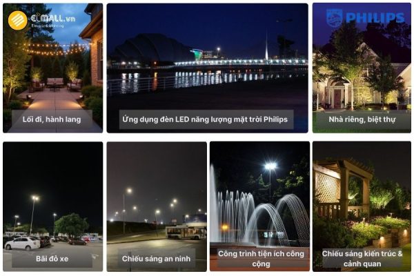 Ứng dụng đèn LED pha năng lượng mặt trời Philips BVC080 LED9/765