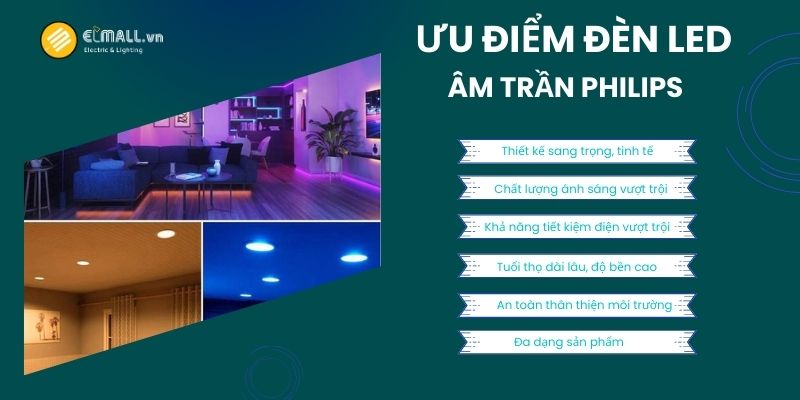 Đèn LED âm trần Philips với rất nhiều ưu điểm nổi bật