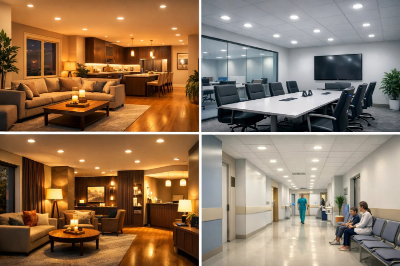 Ứng dụng của đèn LED âm trần 15W D150 đổi màu Eridani DL190B Philips